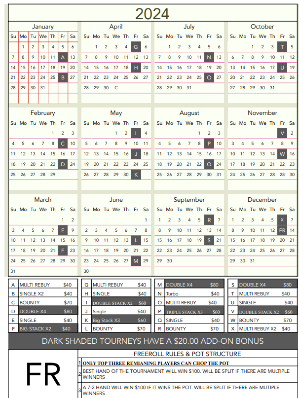 2024 Schedule Poker In The Wood